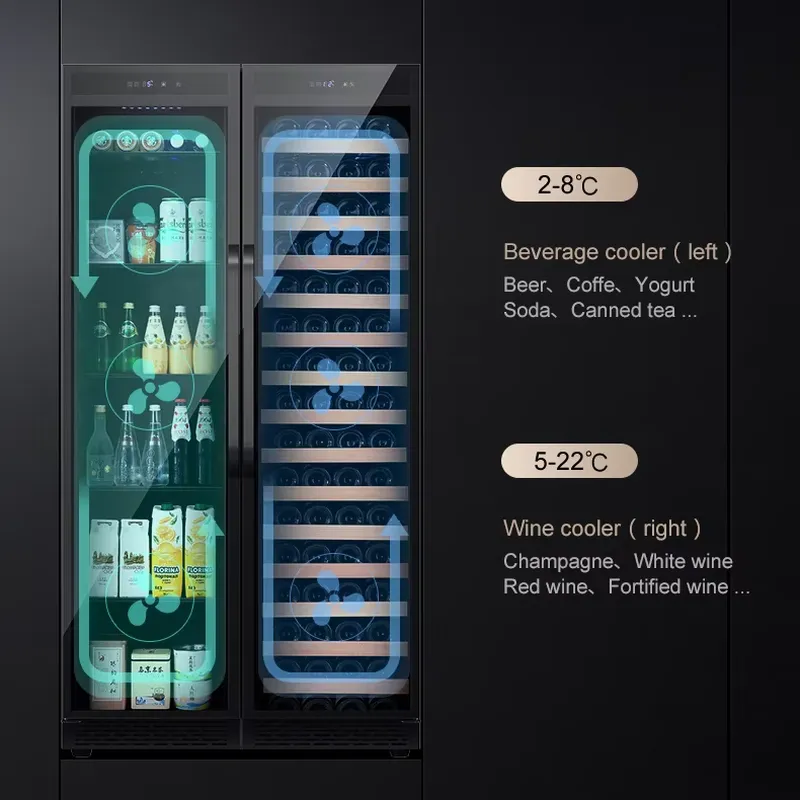 ビルトイン飲料冷蔵庫 ダブルドアワインクーラー 大容量ビール - Home Bar And Fridge のレビューと価格