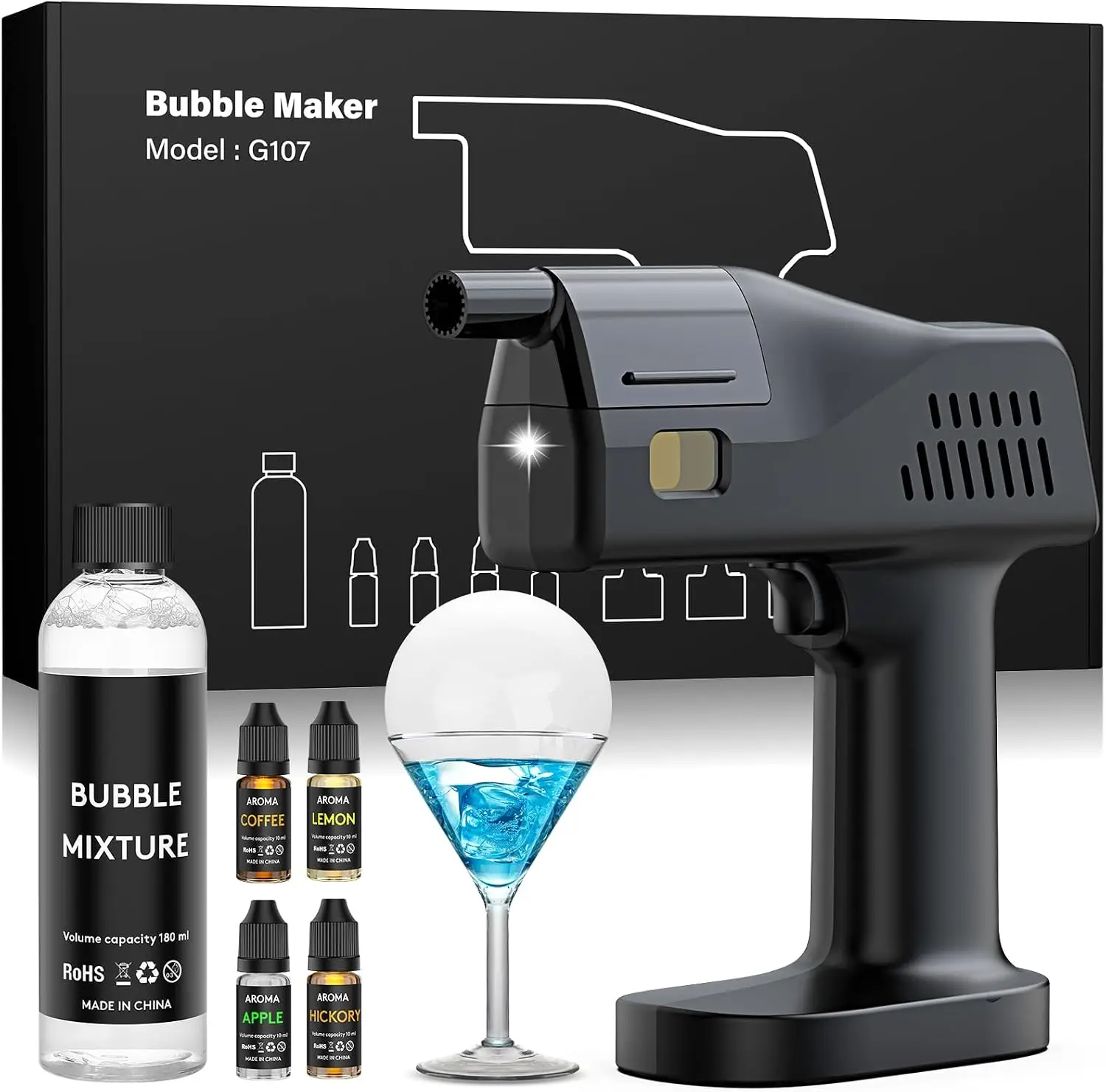 電動カクテルスモークバブルガンキット |   アロマブラスタ - Smoking Gun Kit のレビューと価格