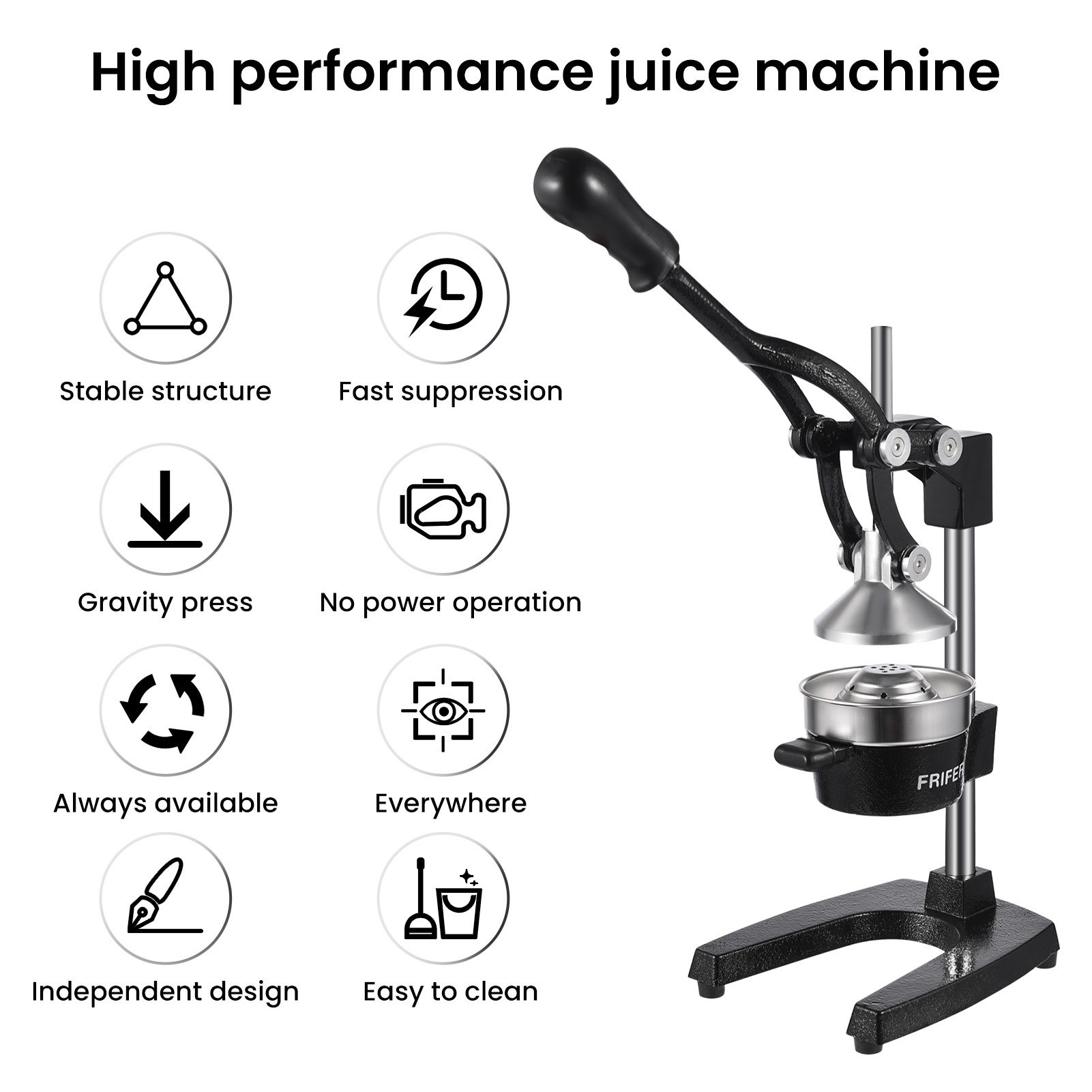 軽量ステンレス製手動柑橘類ジューサー、業務用手動フルーツジュ - Citrus Juicer Bar のレビューと価格
